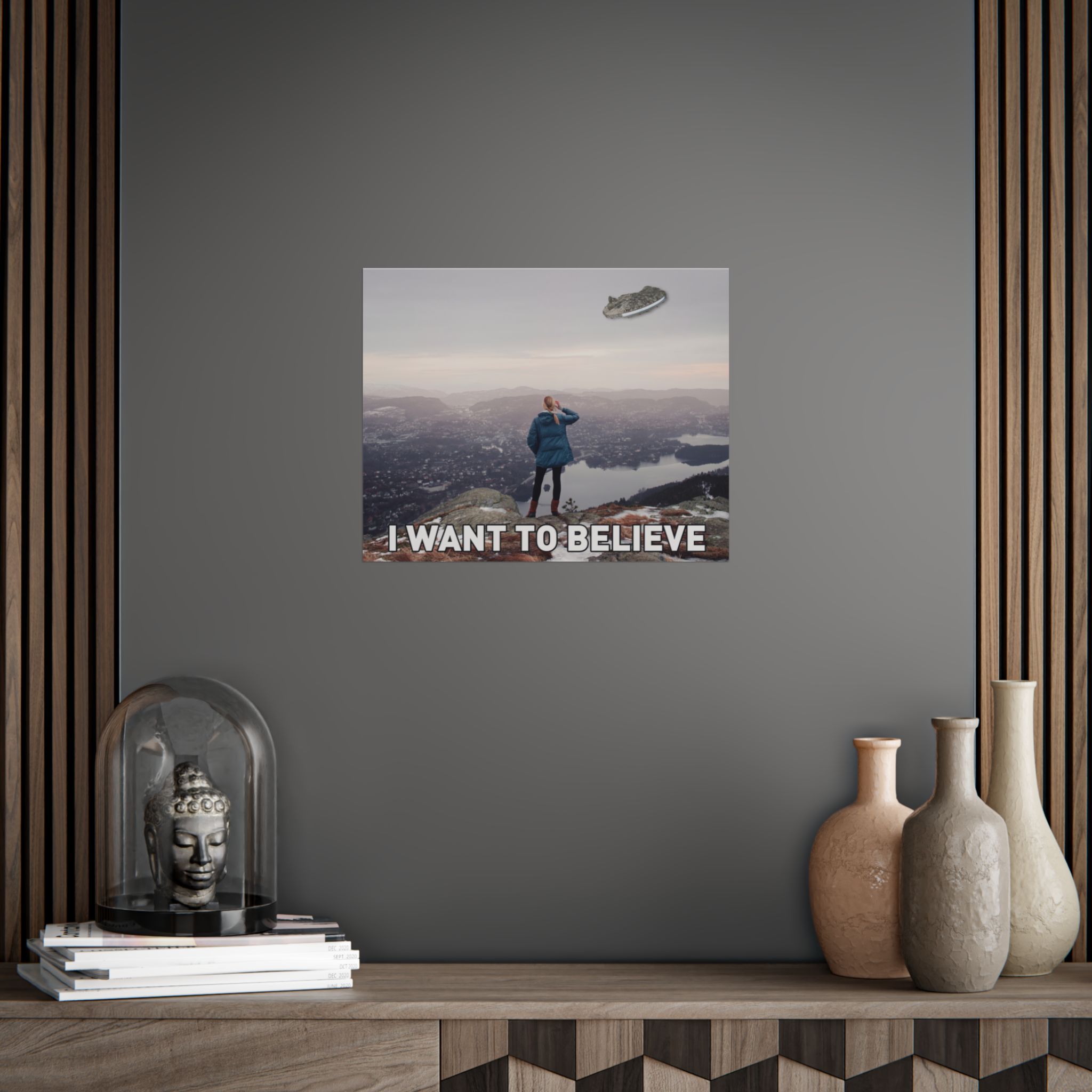 I Want to Believe Unframed Posters | I Want to Believe Millenium Falcon Parody Poster | X-files I Want to Believe Parody Poster - Image 2