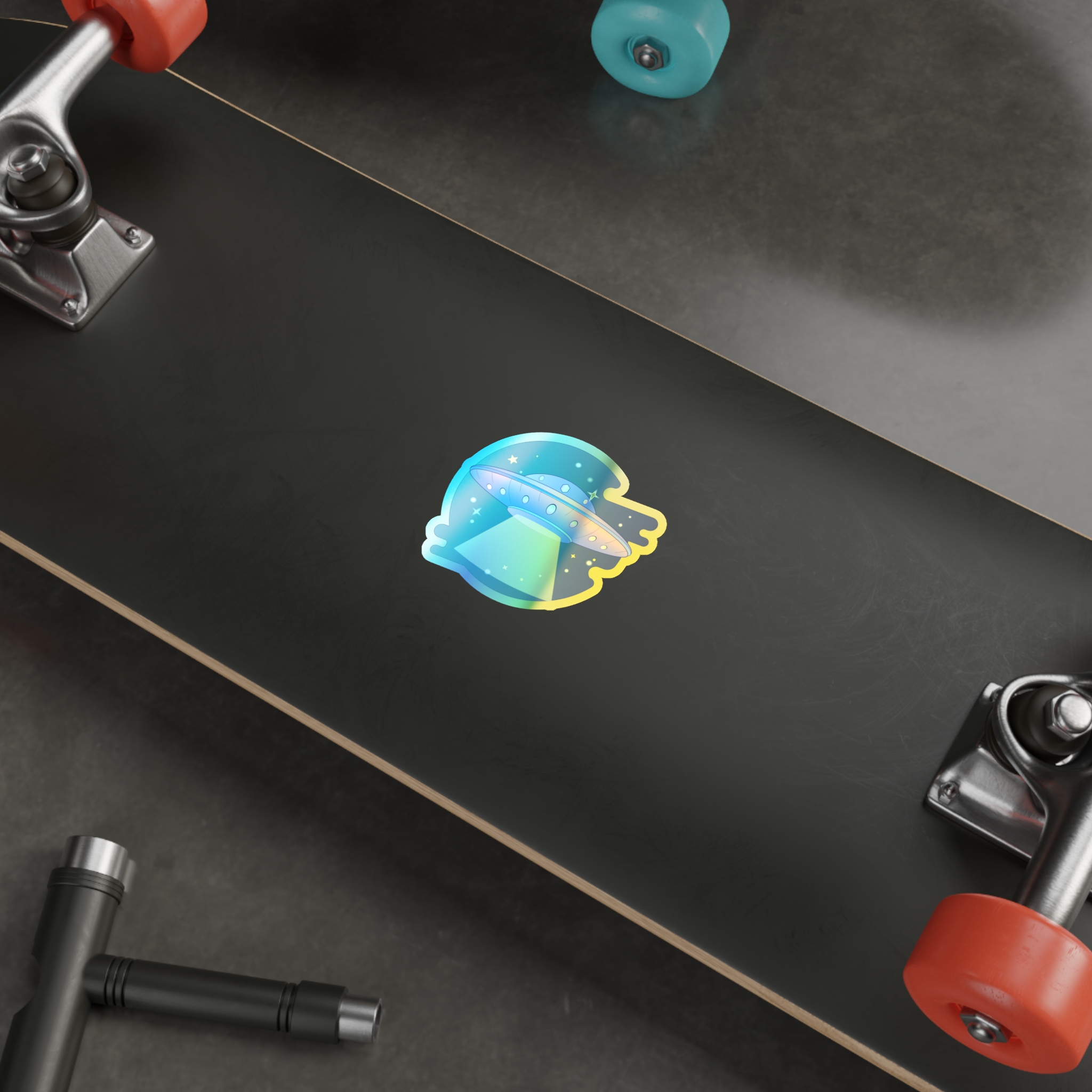 UFO Holographic Die-cut Stickers | UFO Sticker | Alien Holographic Sticker - Image 6