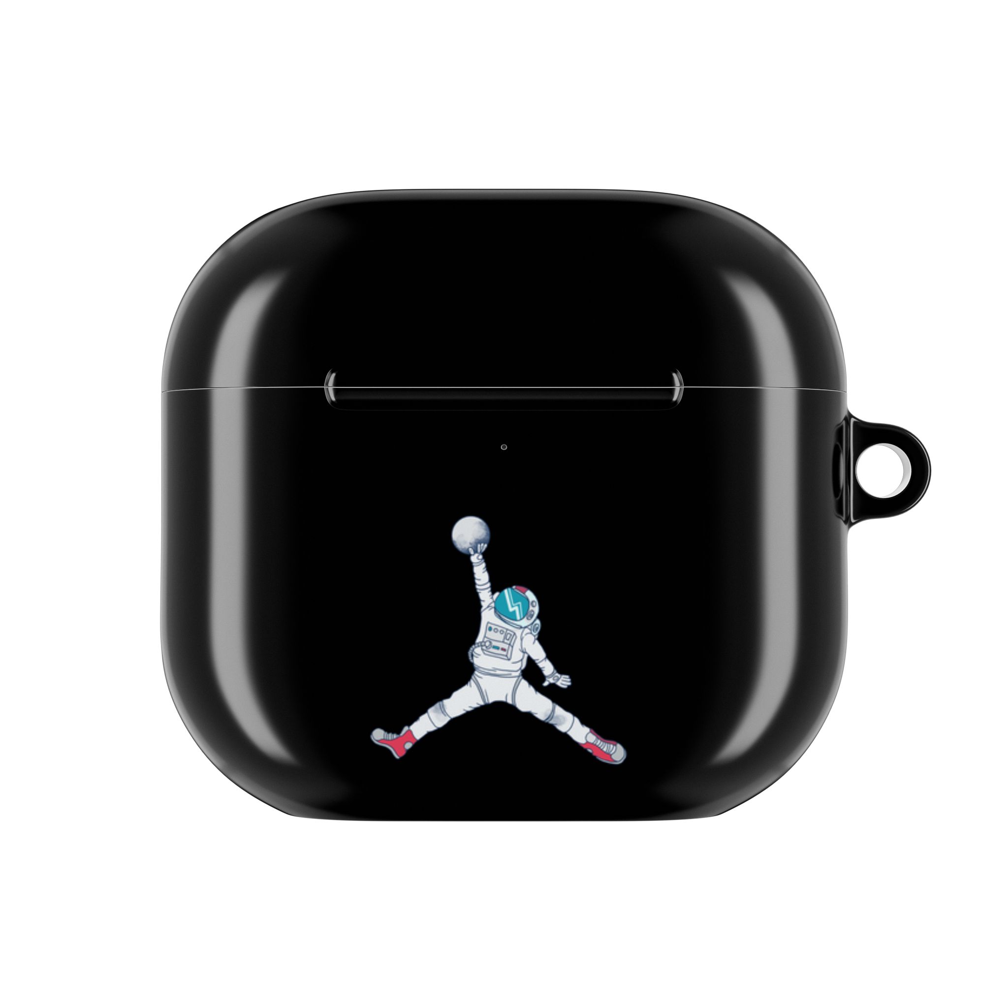 Astronaut Jump AirPod Case | Space Helmet Illustration, Blue Protective Cover