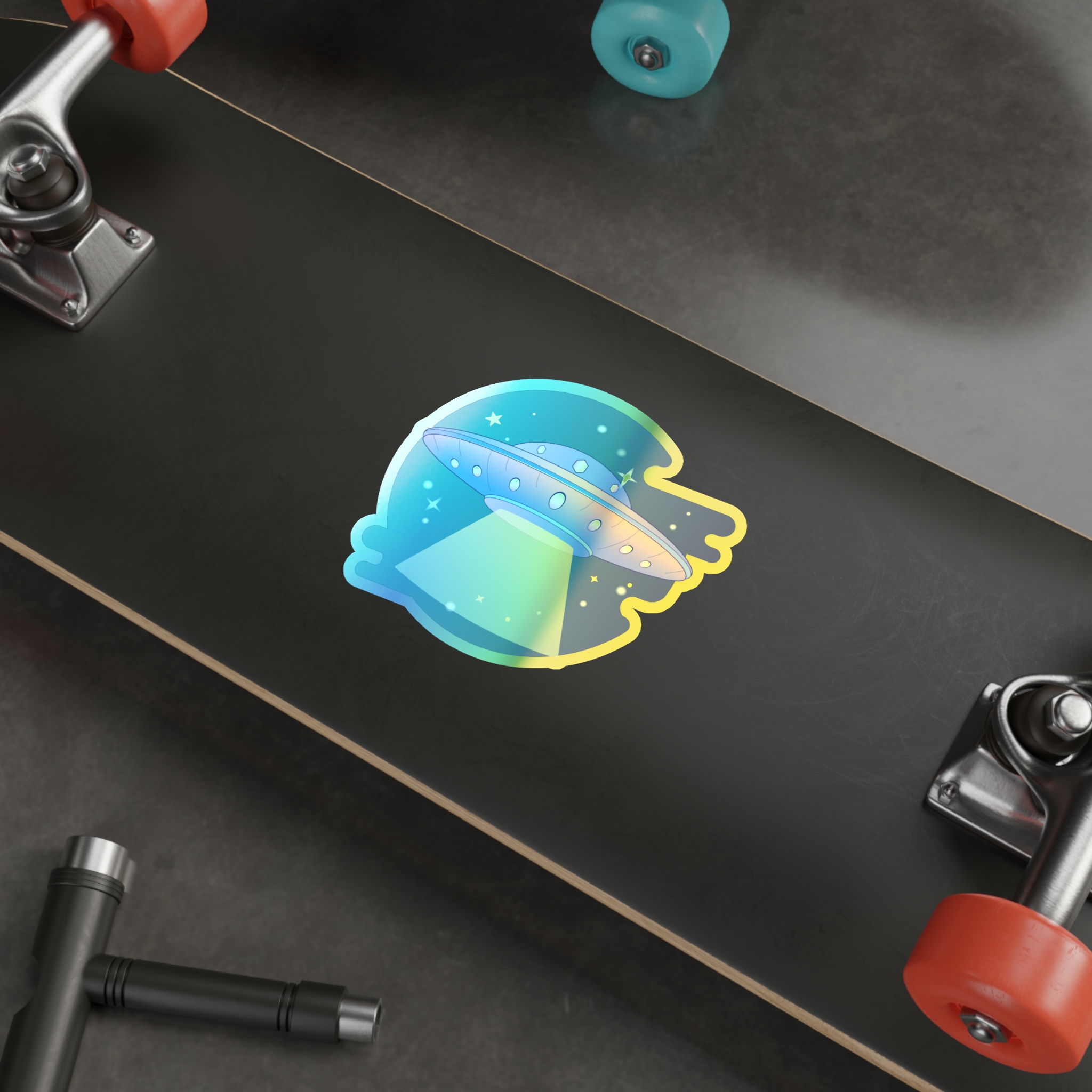 UFO Holographic Die-cut Stickers | UFO Sticker | Alien Holographic Sticker - Image 14