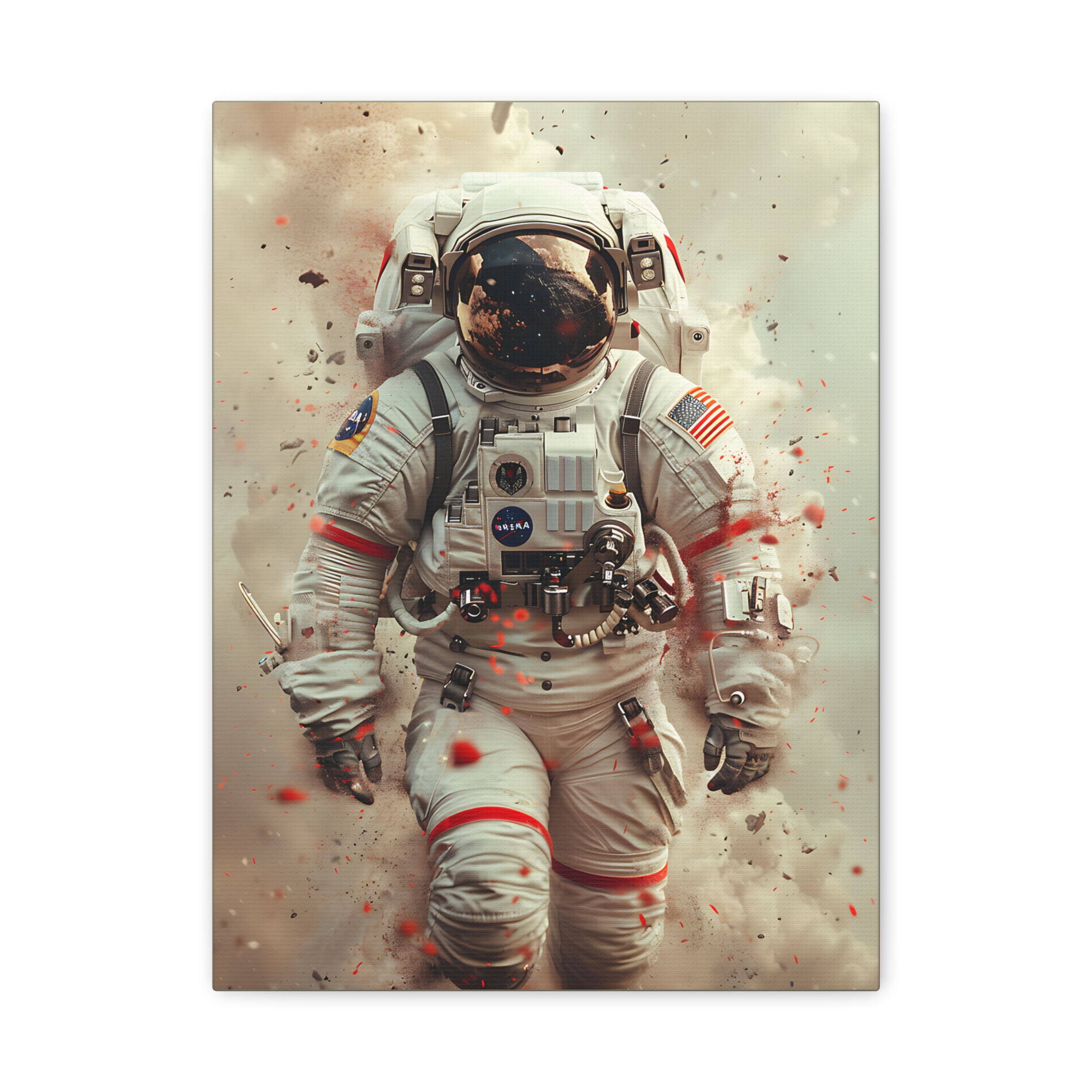 Astronaut Print Canvas Wall Art | Fantasy Whimsical Astronaut Wall Art | Space Wall Art on Matte Canvas, Stretched, 1.25"