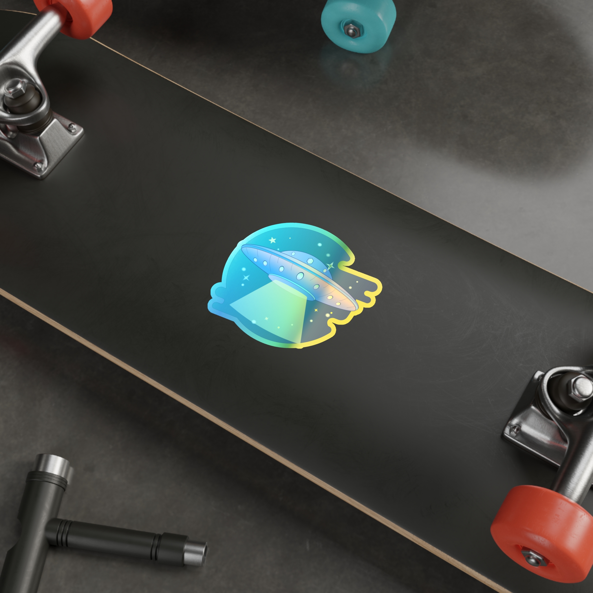 UFO Holographic Die-cut Stickers | UFO Sticker | Alien Holographic Sticker - Image 10