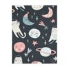 Cat Astronauts Velveteen Minky Baby Blanket 40" x 30" | Minky Blanket | Astronaut Baby Blanket