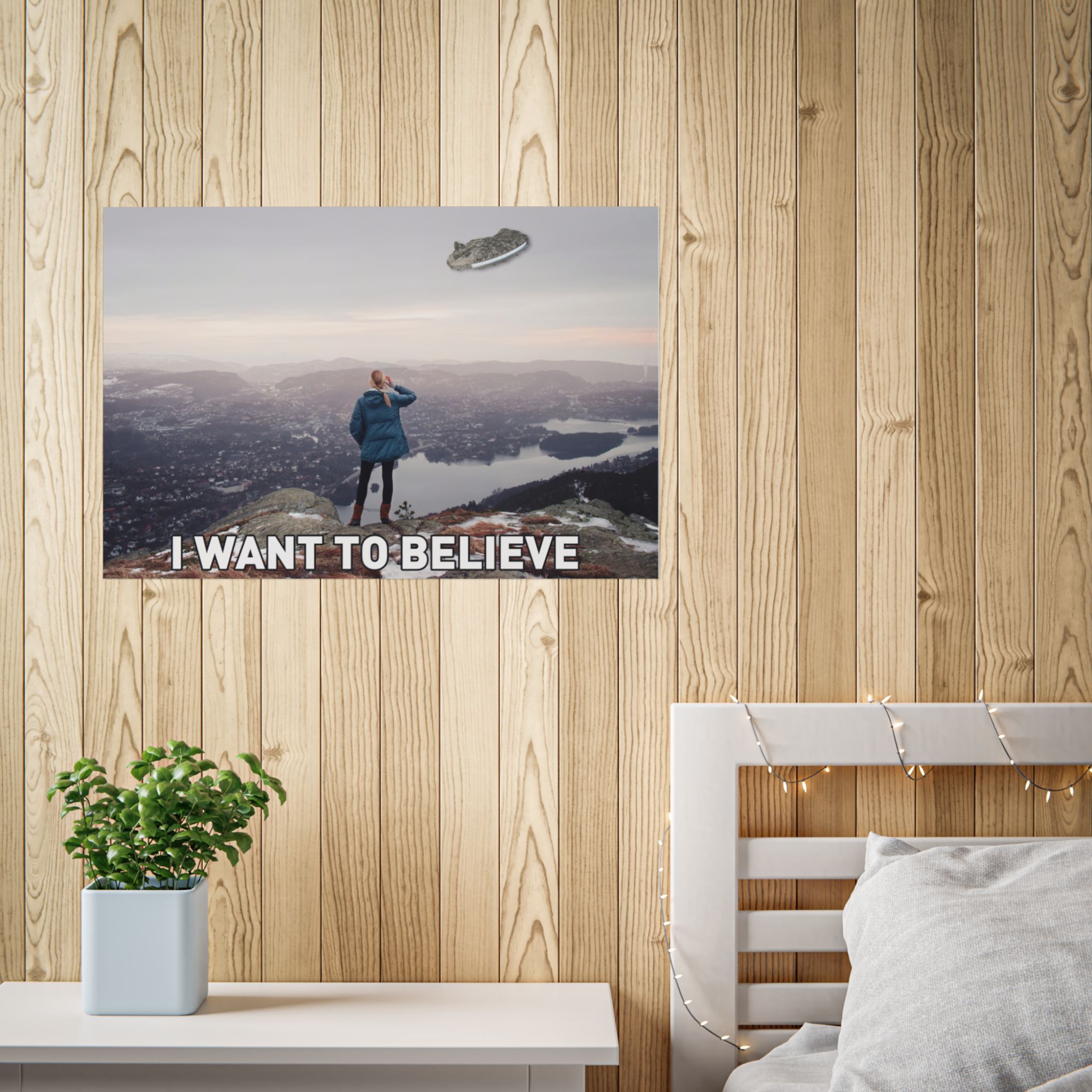 I Want to Believe Unframed Posters | I Want to Believe Millenium Falcon Parody Poster | X-files I Want to Believe Parody Poster - Image 9