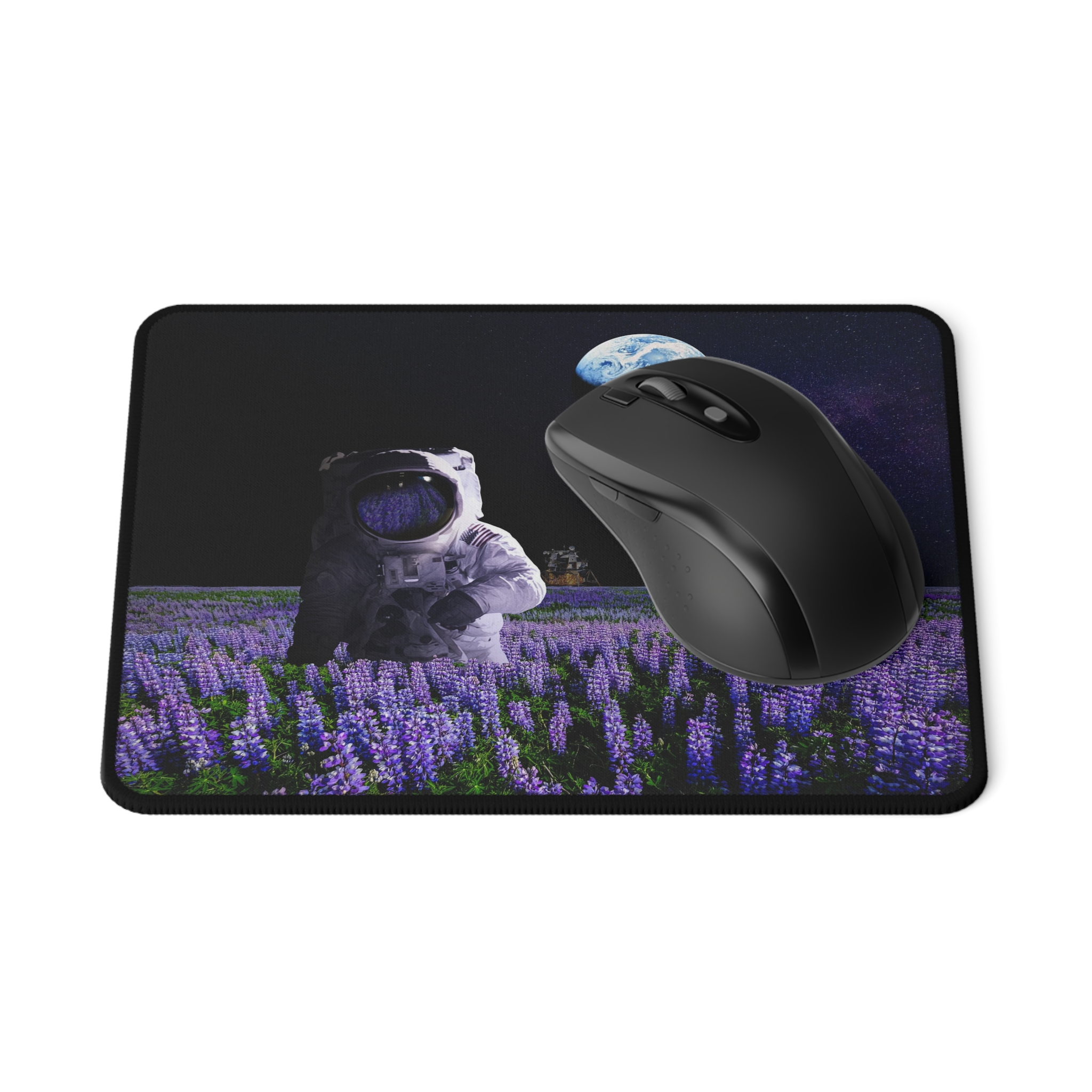 Astronaut on a Lilac Field Moon Non-Slip Gaming Mouse Pad | Space Mousepad - Image 3