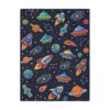 Space Rocket Minky Blanket — Cute Kids Space Pattern Throw for Toddlers & Nursery