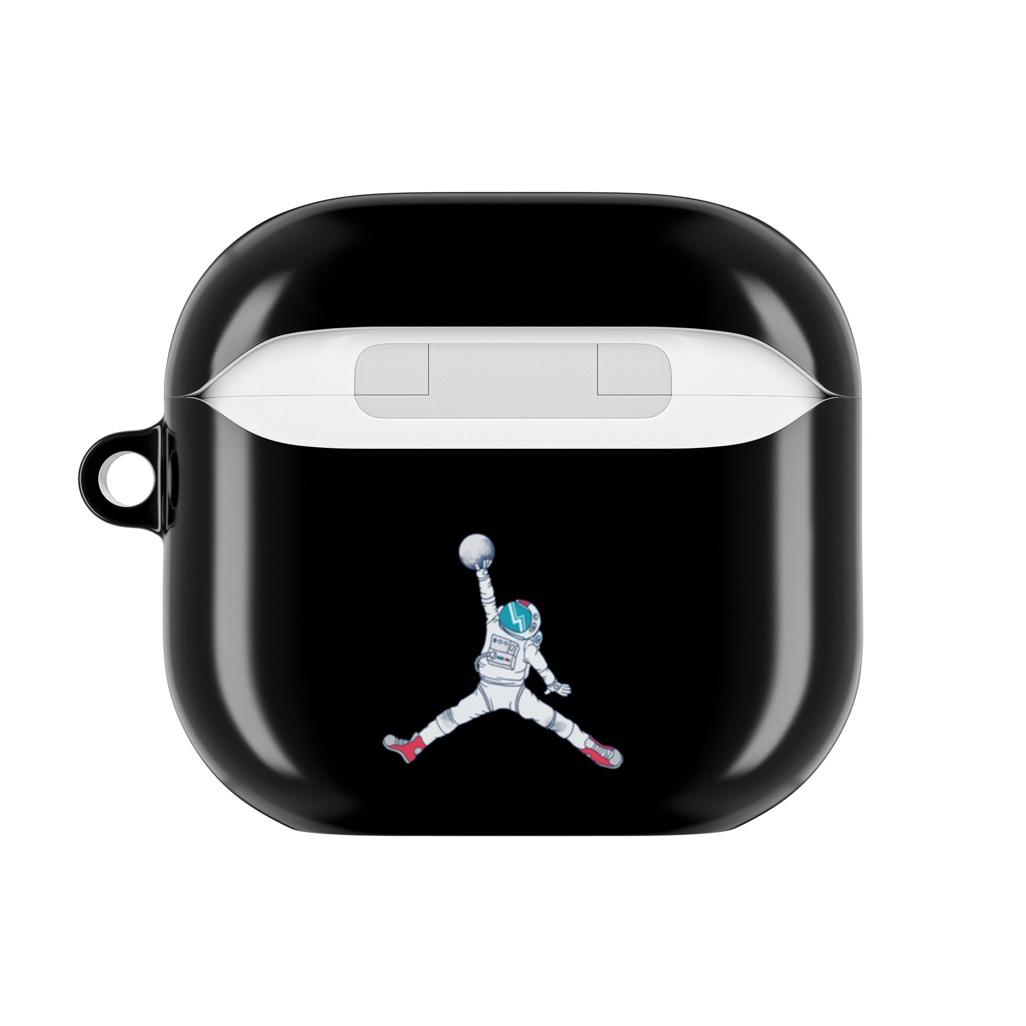 Astronaut Jump AirPod Case | Space Helmet Illustration, Blue Protective Cover - Image 2