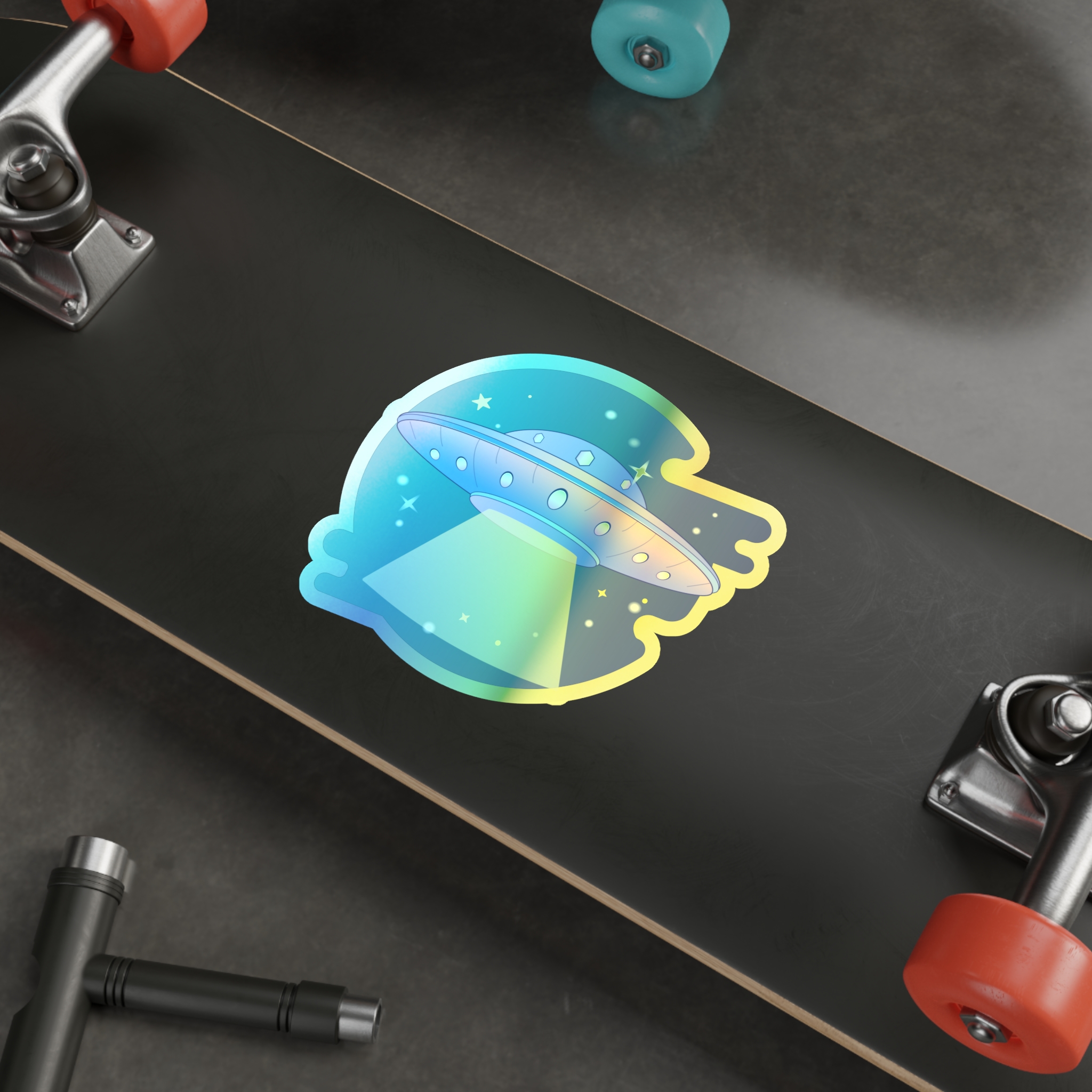 UFO Holographic Die-cut Stickers | UFO Sticker | Alien Holographic Sticker - Image 17