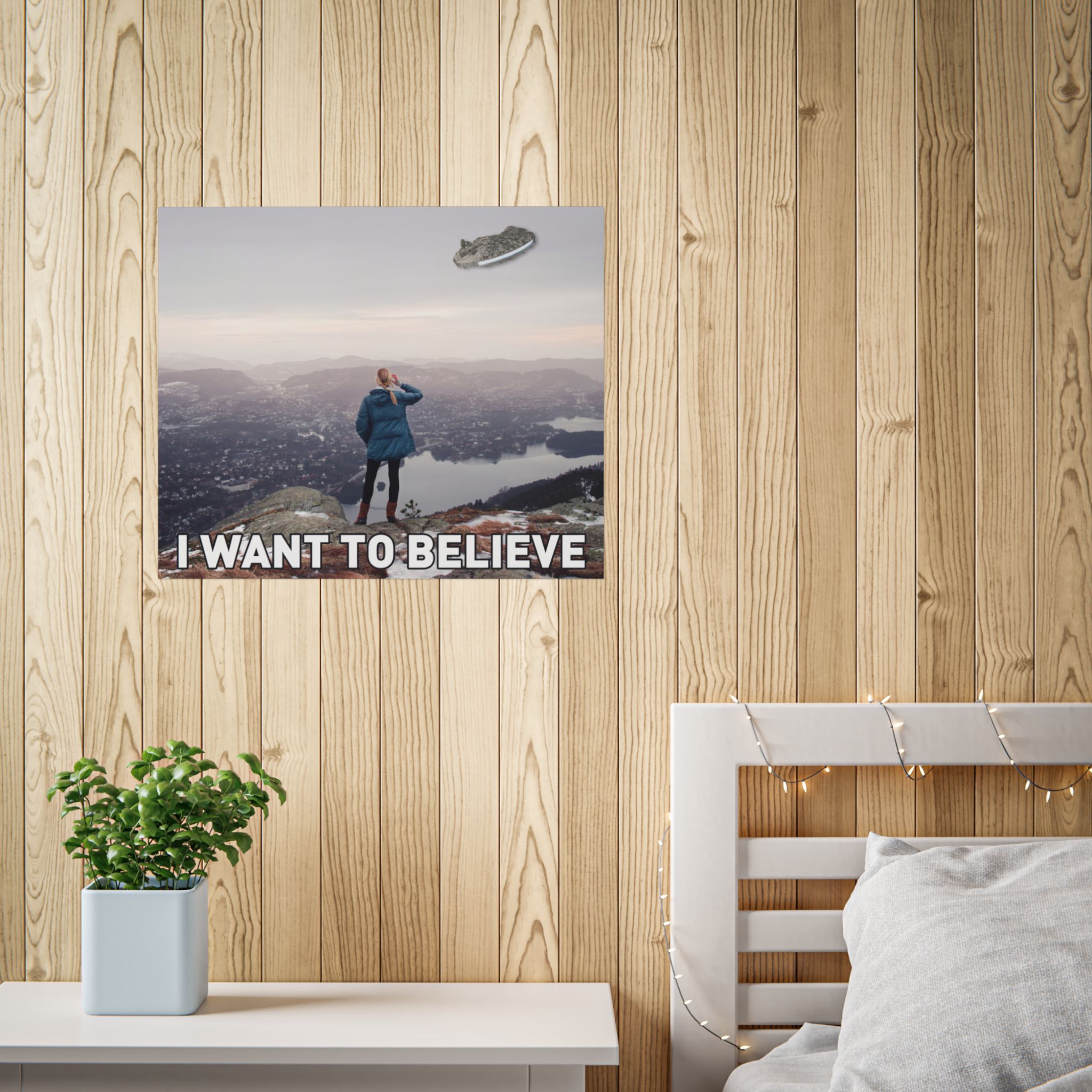 I Want to Believe Unframed Posters | I Want to Believe Millenium Falcon Parody Poster | X-files I Want to Believe Parody Poster - Image 15