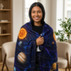 Solar System Sherpa Blanket — Cozy Space Fleece Throw with Planet Design