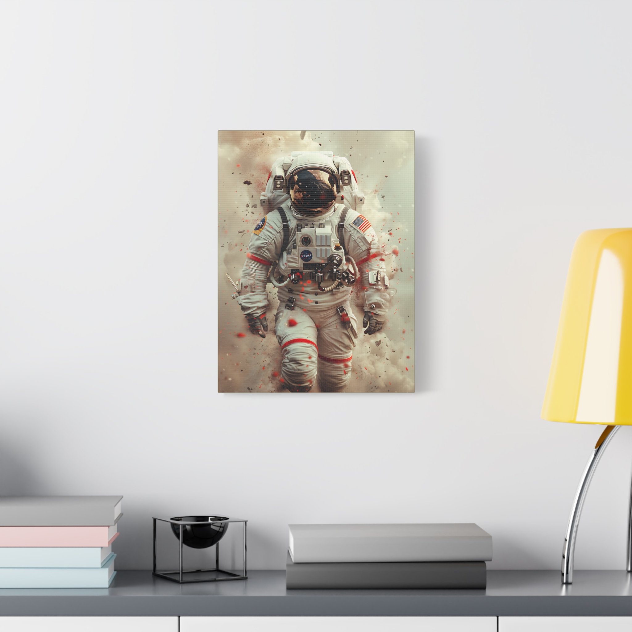 Astronaut Print Canvas Wall Art | Fantasy Whimsical Astronaut Wall Art | Space Wall Art on Matte Canvas, Stretched, 1.25" - Image 3