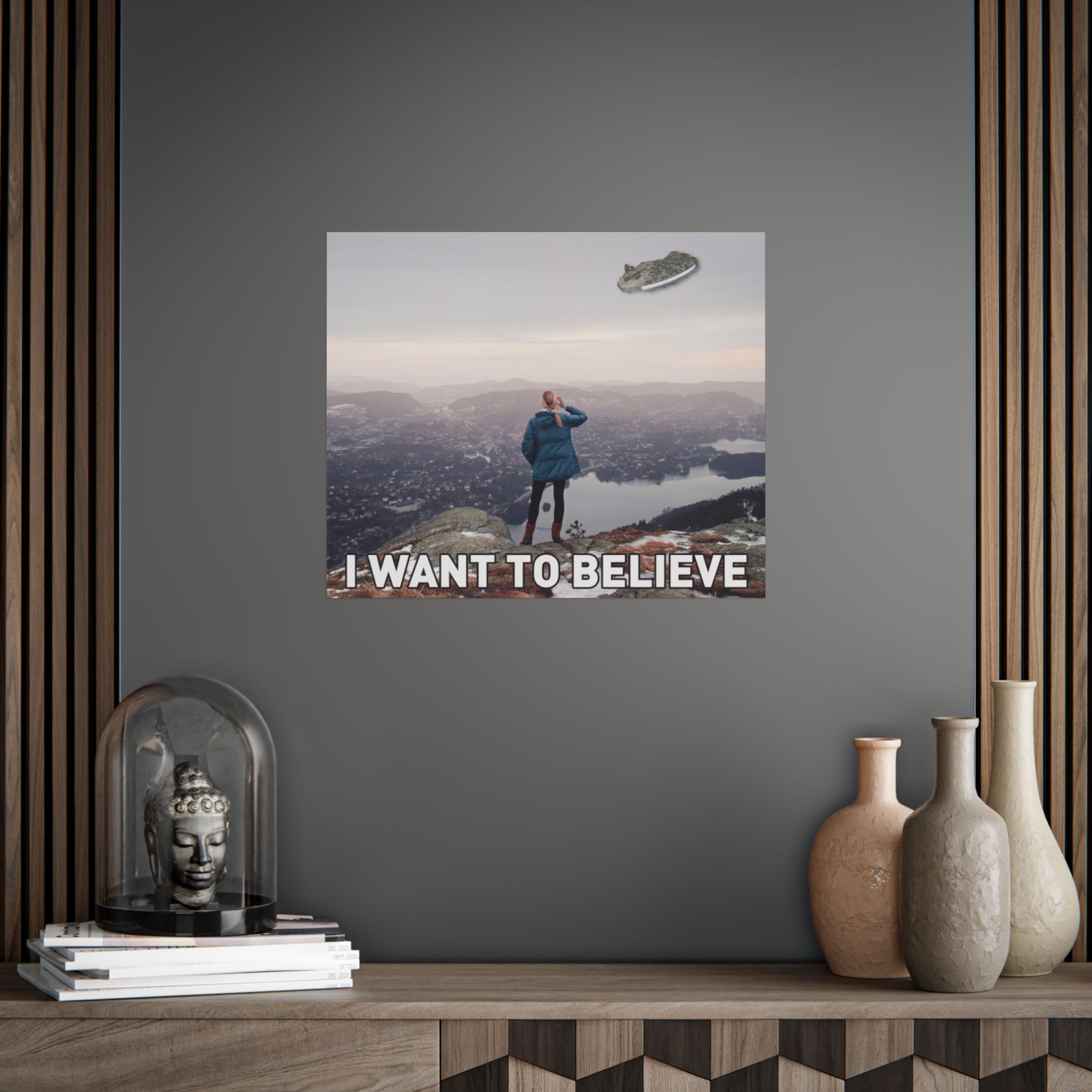 I Want to Believe Unframed Posters | I Want to Believe Millenium Falcon Parody Poster | X-files I Want to Believe Parody Poster - Image 17
