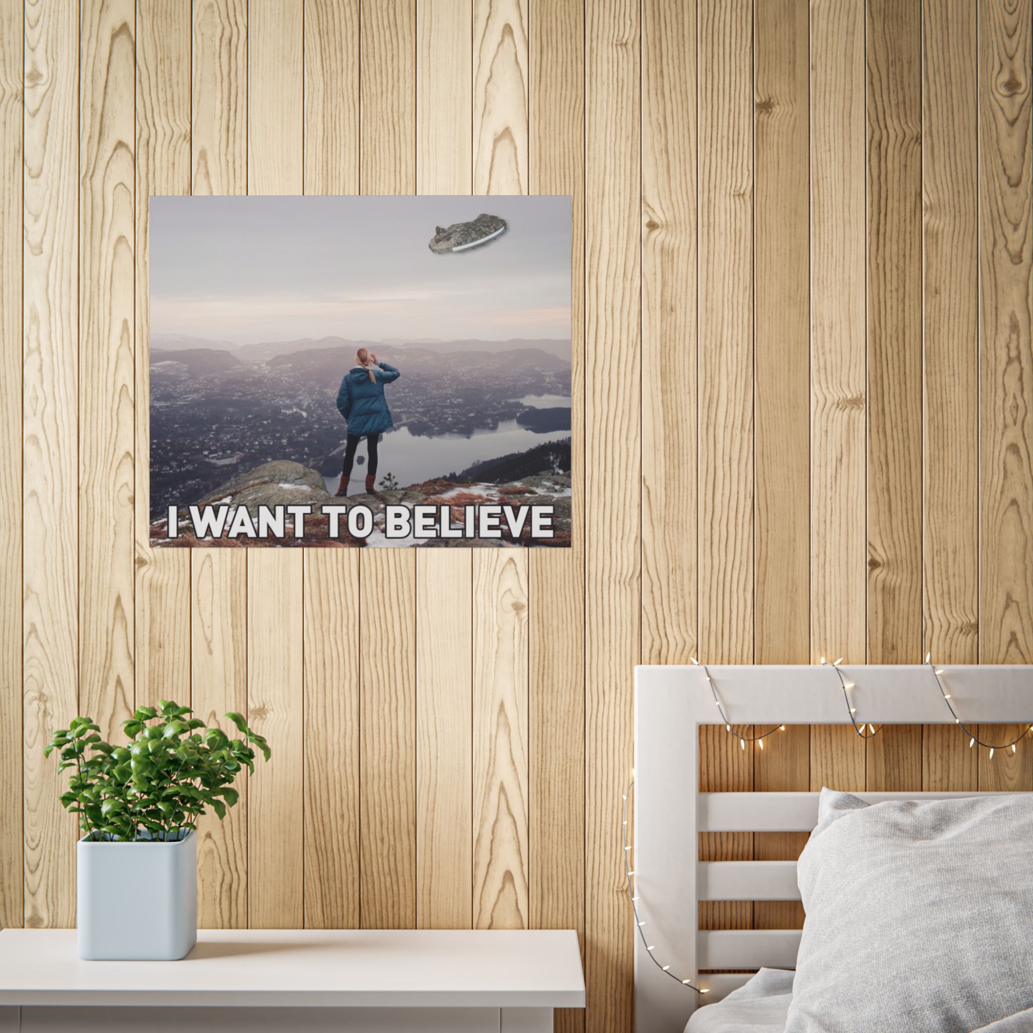 I Want to Believe Unframed Posters | I Want to Believe Millenium Falcon Parody Poster | X-files I Want to Believe Parody Poster - Image 18