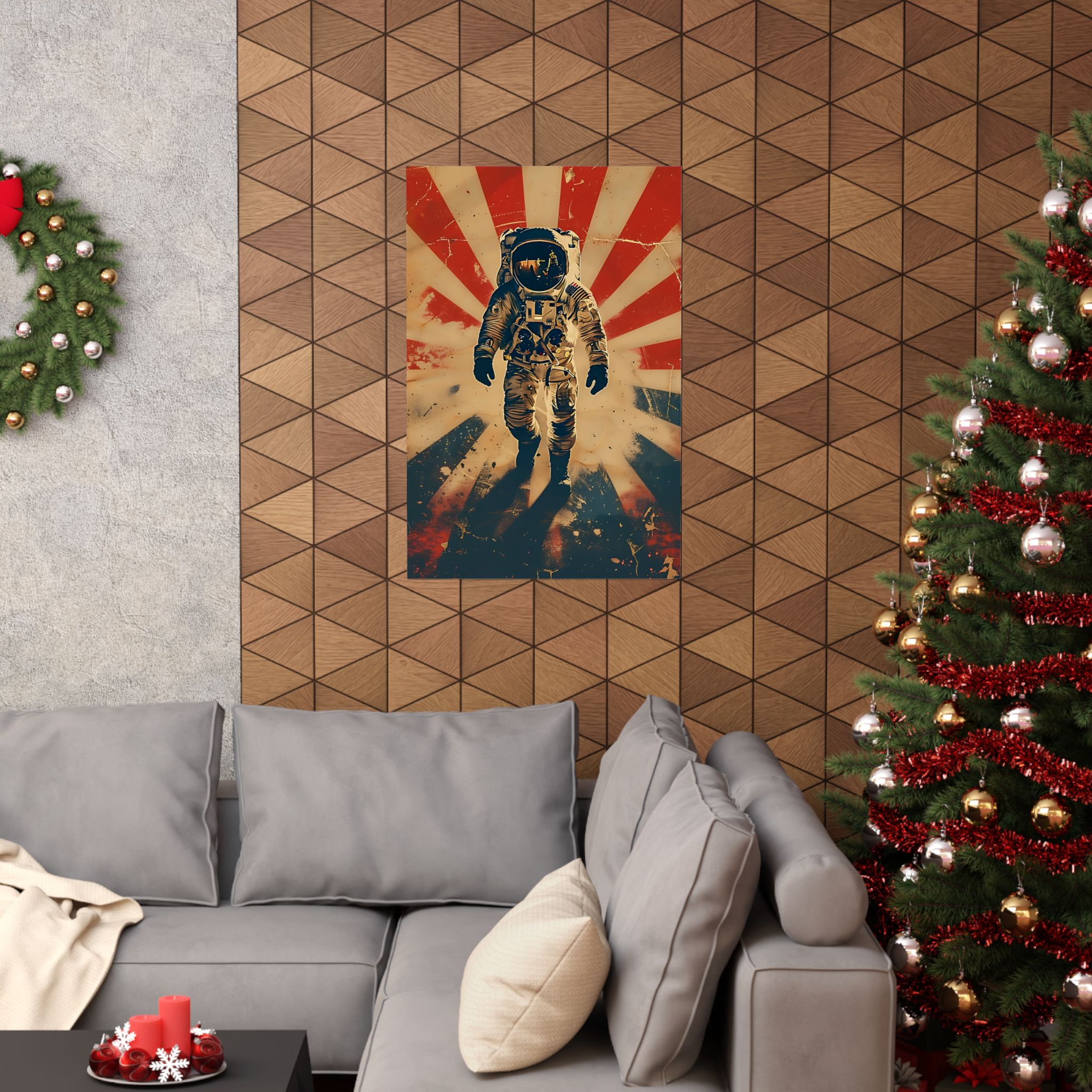 Astronaut Wall Art, Vintage Retro Astronaut Matte Vertical Poster 24" x 36" - Image 4