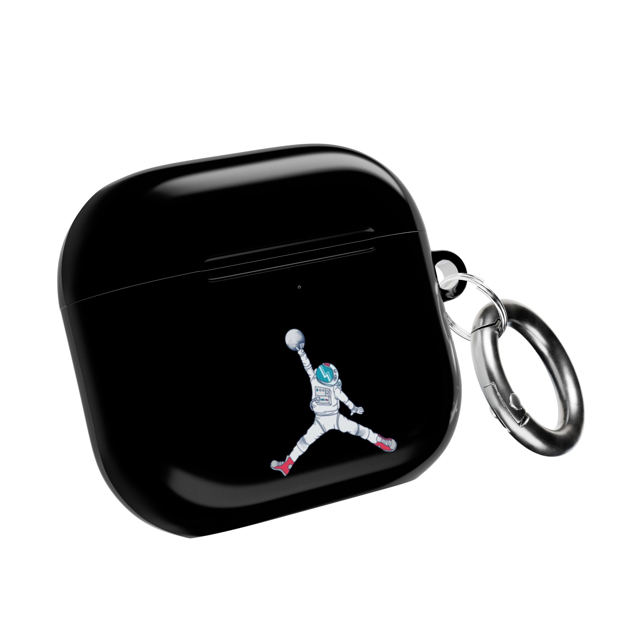 Astronaut Jump AirPod Case | Space Helmet Illustration, Blue Protective Cover - Image 3