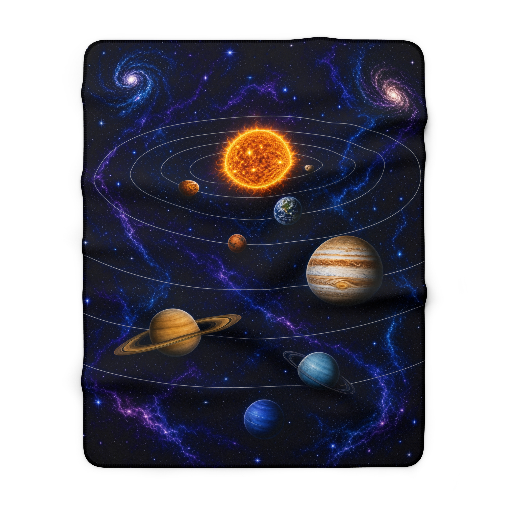 Solar System Sherpa Blanket — Cozy Space Fleece Throw with Planet Design - Image 2