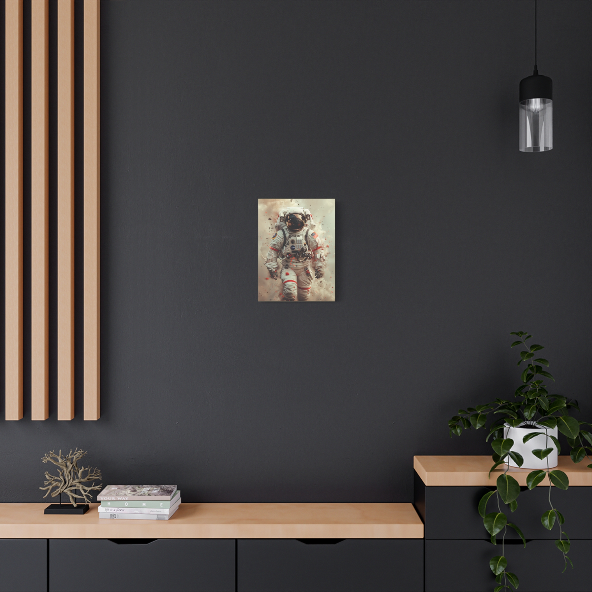Astronaut Print Canvas Wall Art | Fantasy Whimsical Astronaut Wall Art | Space Wall Art on Matte Canvas, Stretched, 1.25" - Image 4
