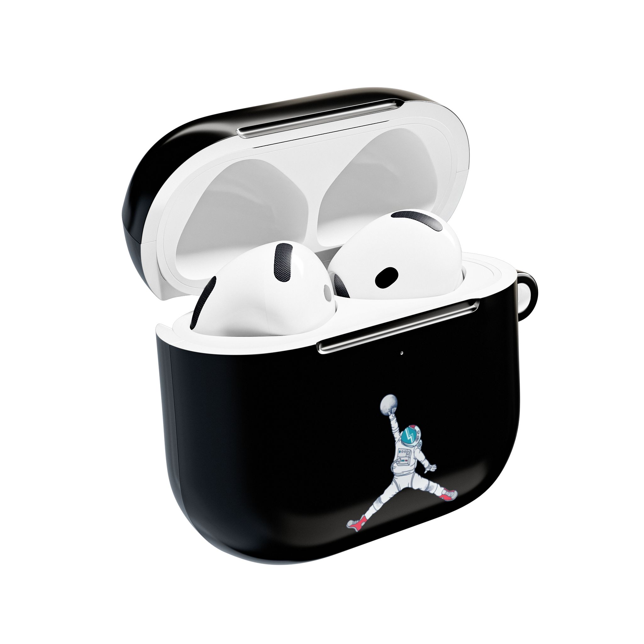Astronaut Jump AirPod Case | Space Helmet Illustration, Blue Protective Cover - Image 4
