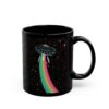UFO Mug | Rainbow UFO Alien 11oz Black Mug | Space Mug