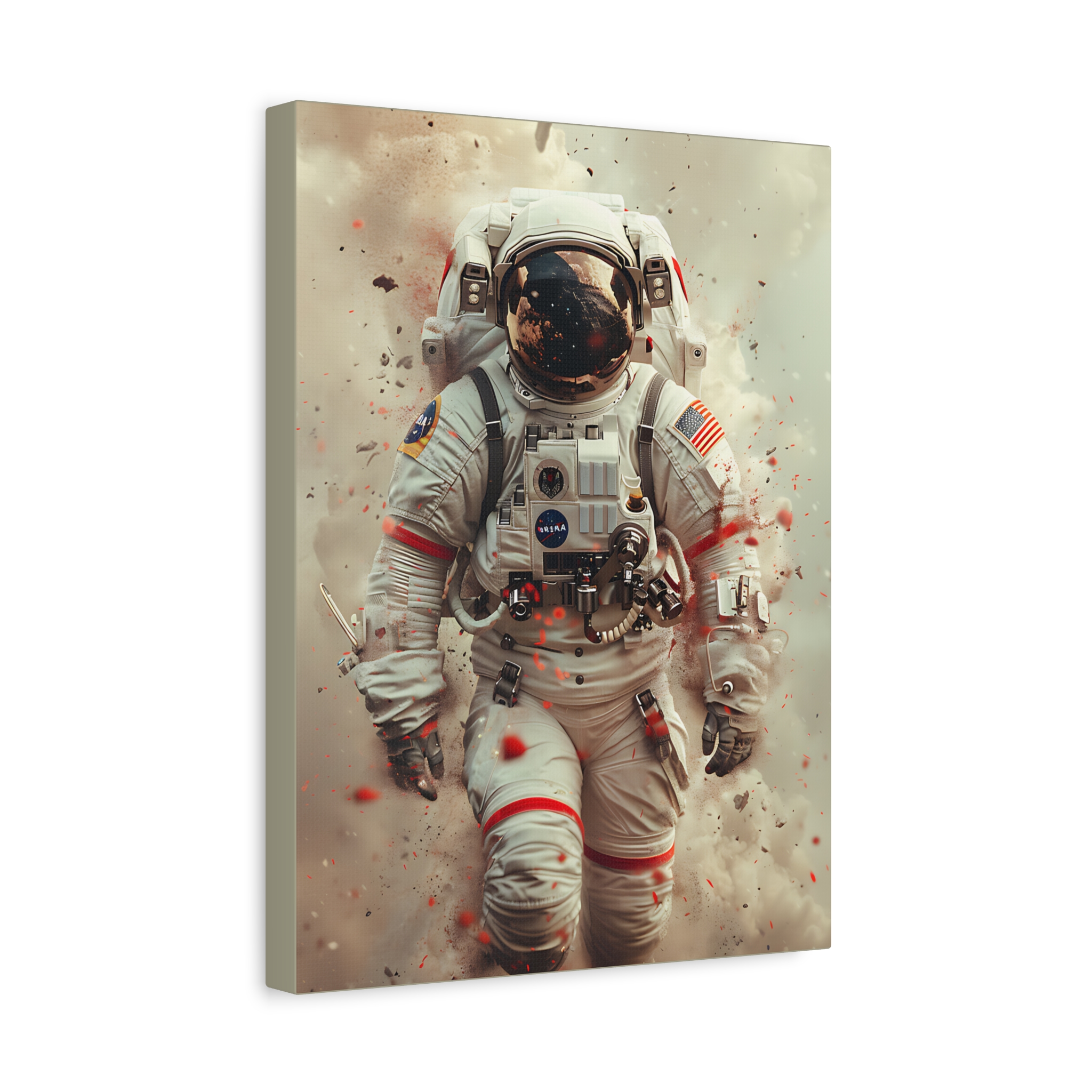 Astronaut Print Canvas Wall Art | Fantasy Whimsical Astronaut Wall Art | Space Wall Art on Matte Canvas, Stretched, 1.25" - Image 2