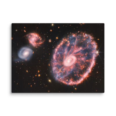 Cartwheel Galaxy Canvas | James Webb Telescope Wall Art