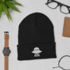 UFO Alien Spaceship Cuffed Beanie | Turbo Acrylic Winter Hat