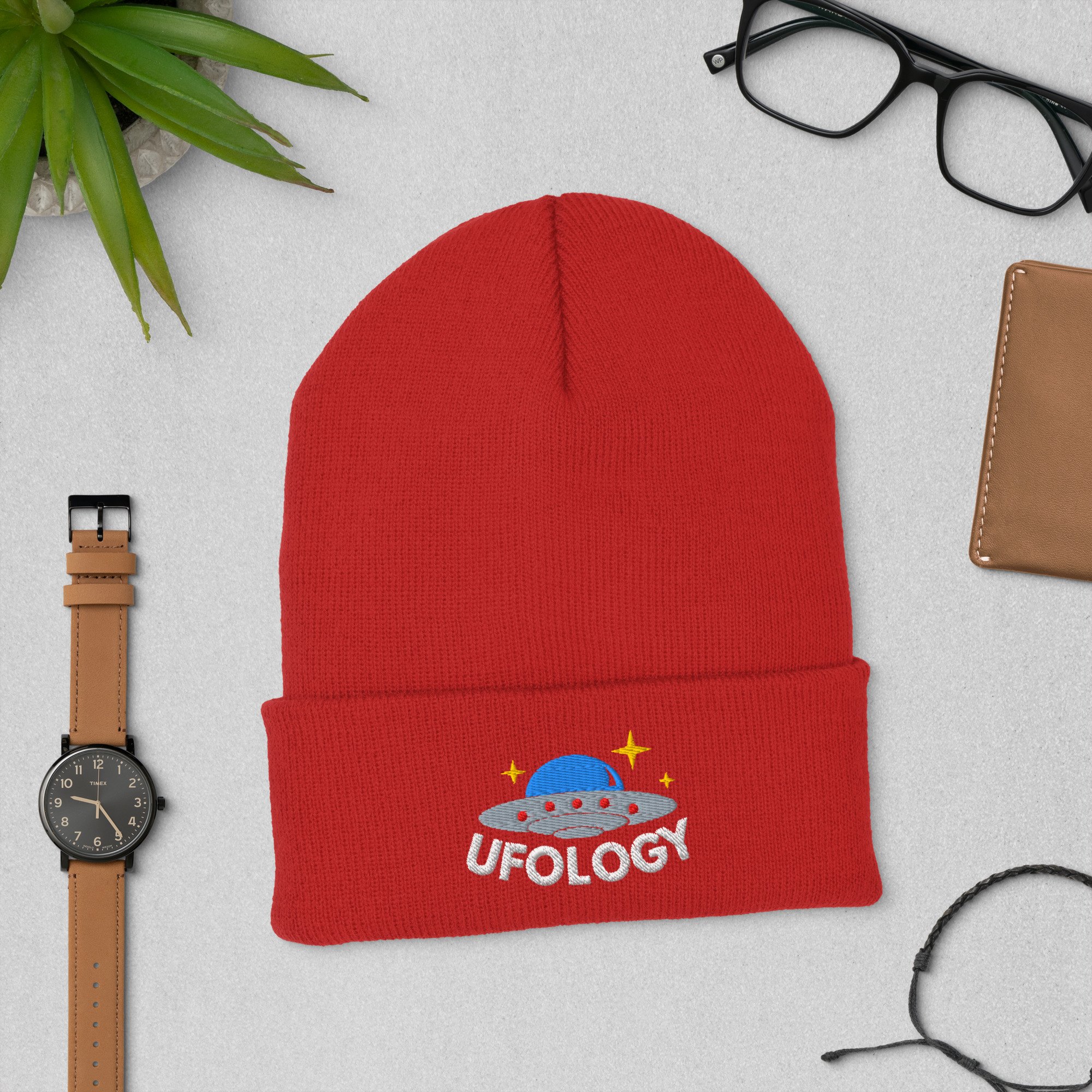 UFO Ufology Cuffed Beanie | Alien Believer Winter Hat - Image 5