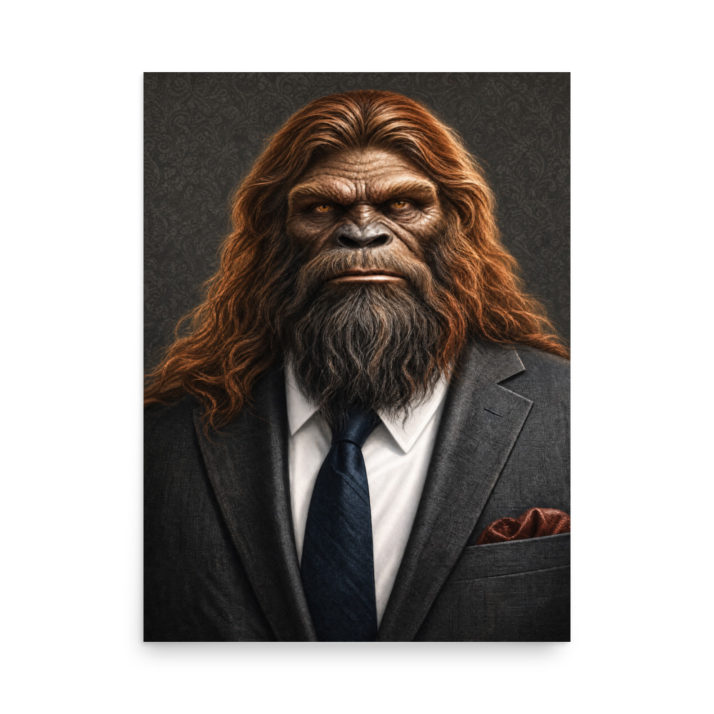 Bigfoot Poster | Bigfoot in a Business Suit