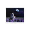 Astronaut in a Lilac Field Moon Metal Print | Space Wall Art
