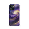 Stars and Space iPhone Case | Swirling Galaxy with Golden Stars Space MagSafe® tough case for iPhone®