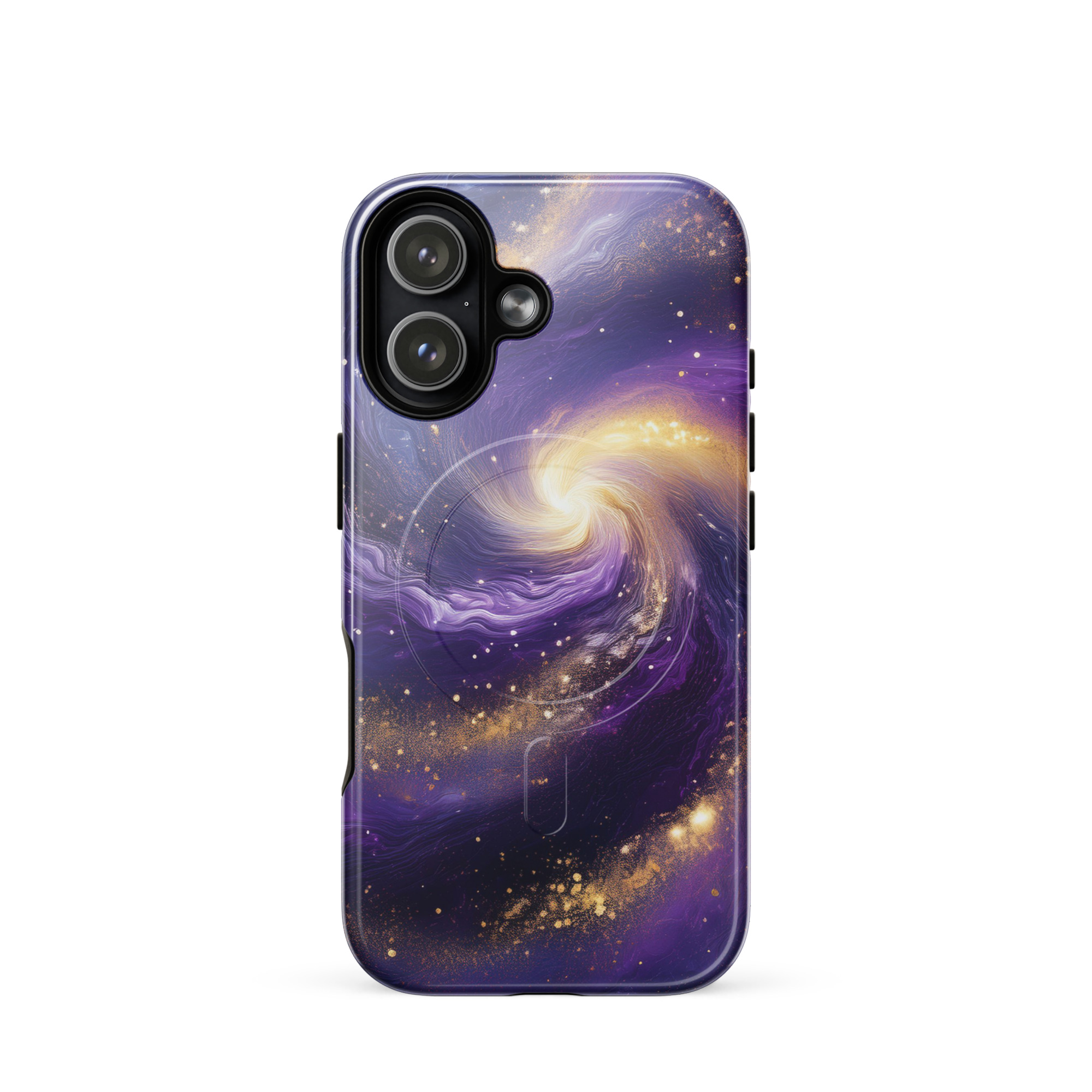 Stars and Space iPhone Case | Swirling Galaxy with Golden Stars Space MagSafe® tough case for iPhone® - Image 13