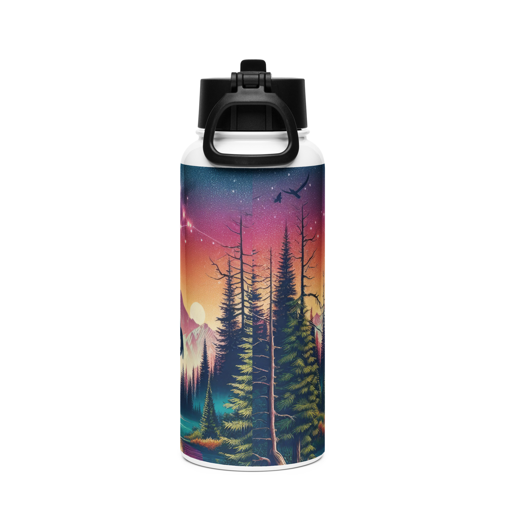 Bigfoot Tumbler | 32 oz Stainless Steel Water Bottle with Straw Lid | Sasquatch Gift