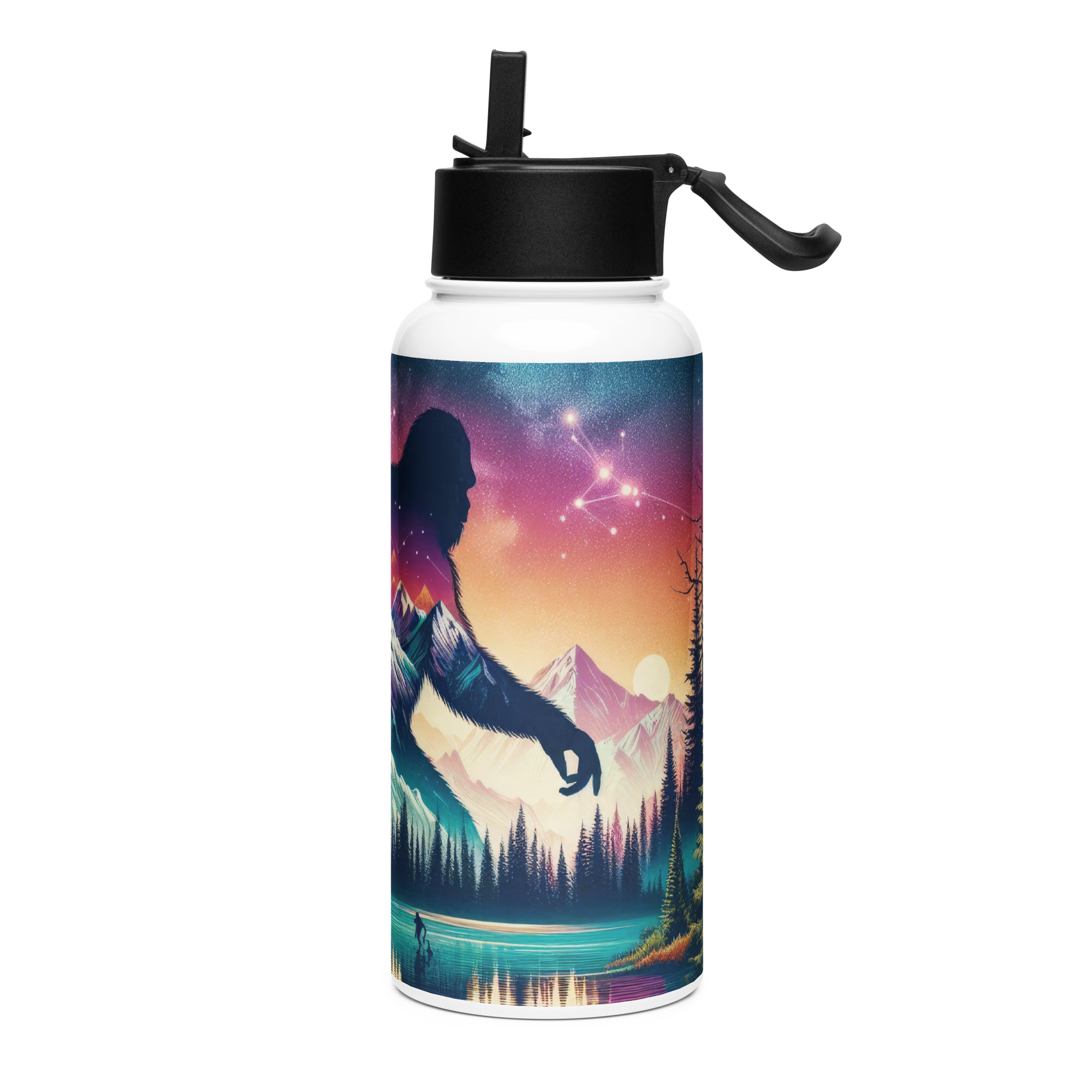 Bigfoot Tumbler | 32 oz Stainless Steel Water Bottle with Straw Lid | Sasquatch Gift - Image 3