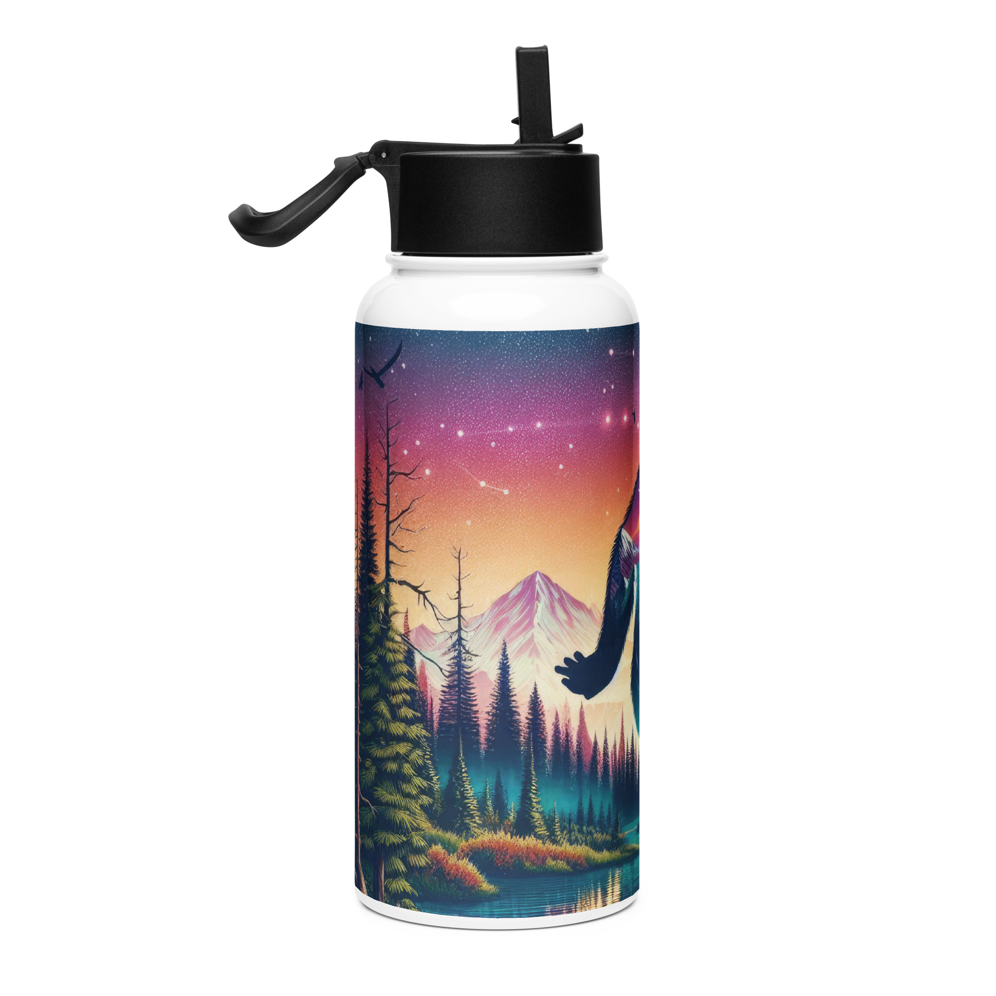 Bigfoot Tumbler | 32 oz Stainless Steel Water Bottle with Straw Lid | Sasquatch Gift - Image 4