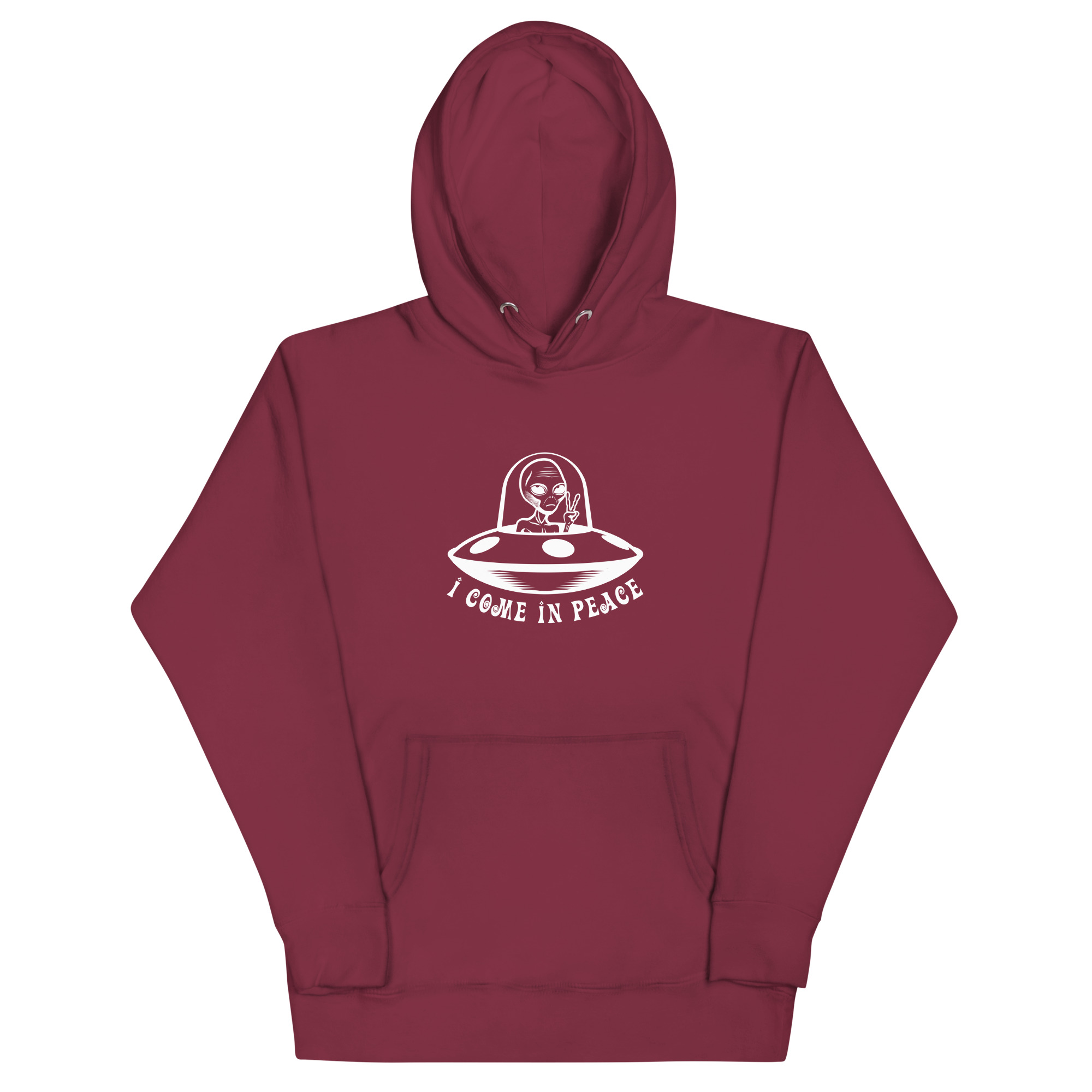 Alien Peace Unisex Hoodie | UFO Come in Peace Hoodie - Image 5