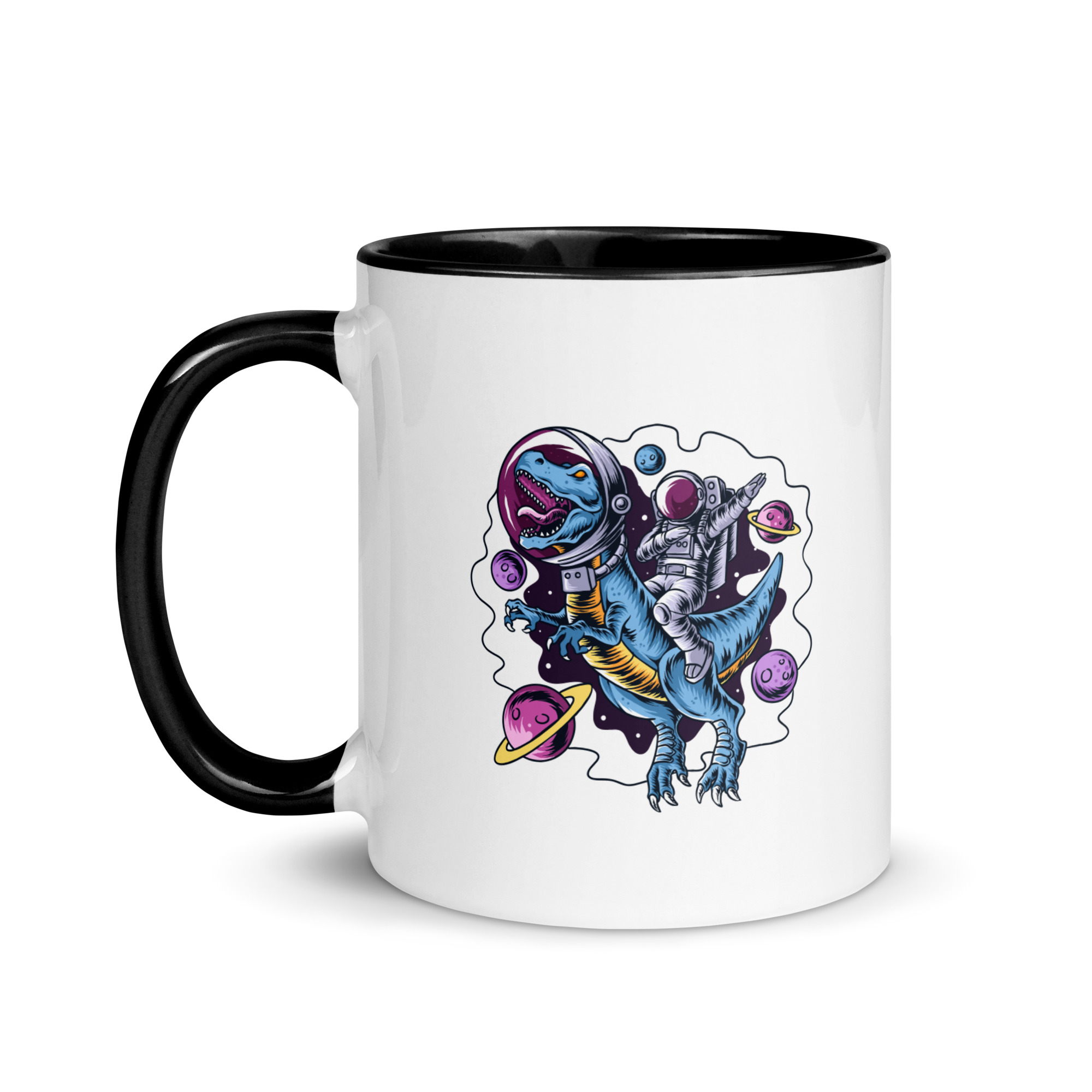 Astronaut Riding T-Rex Kids Mug | Dinosaur Space Mug - Image 4