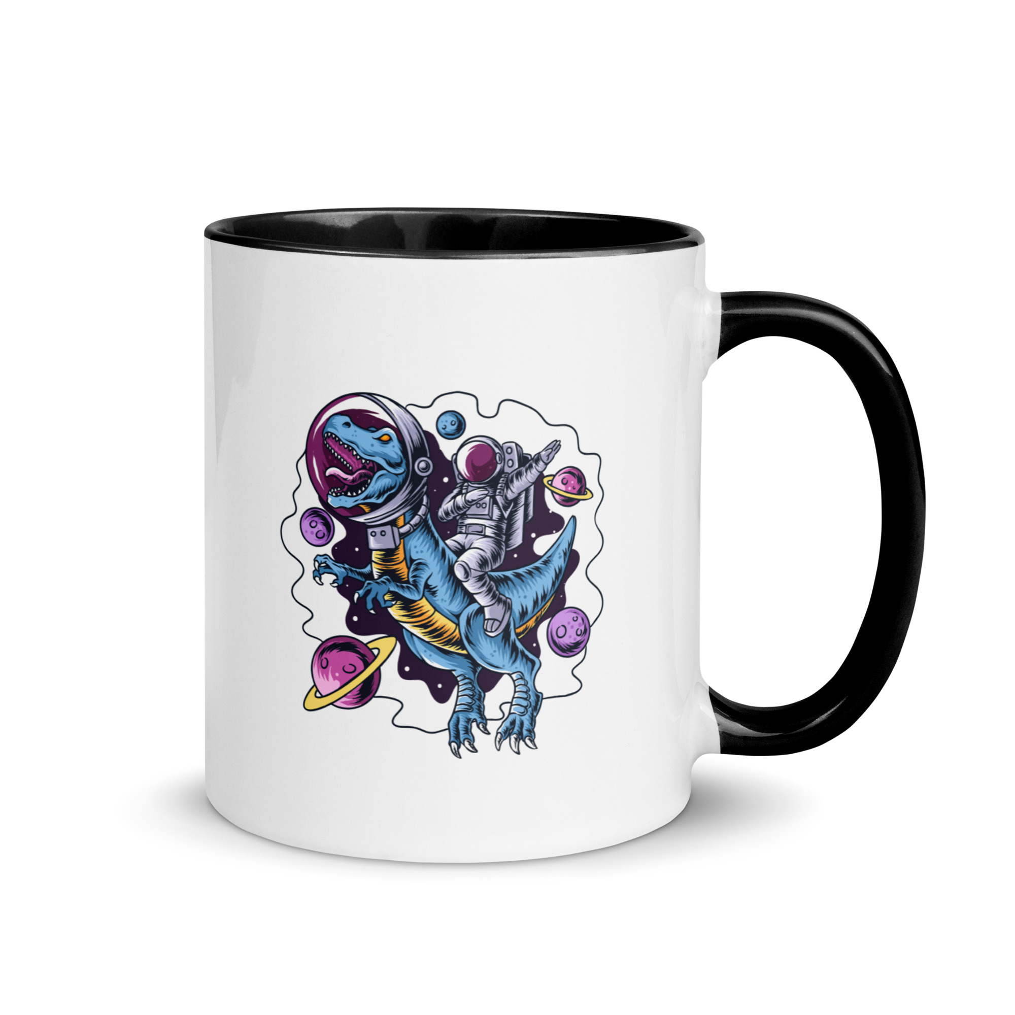 Astronaut Riding T-Rex Kids Mug | Dinosaur Space Mug - Image 2