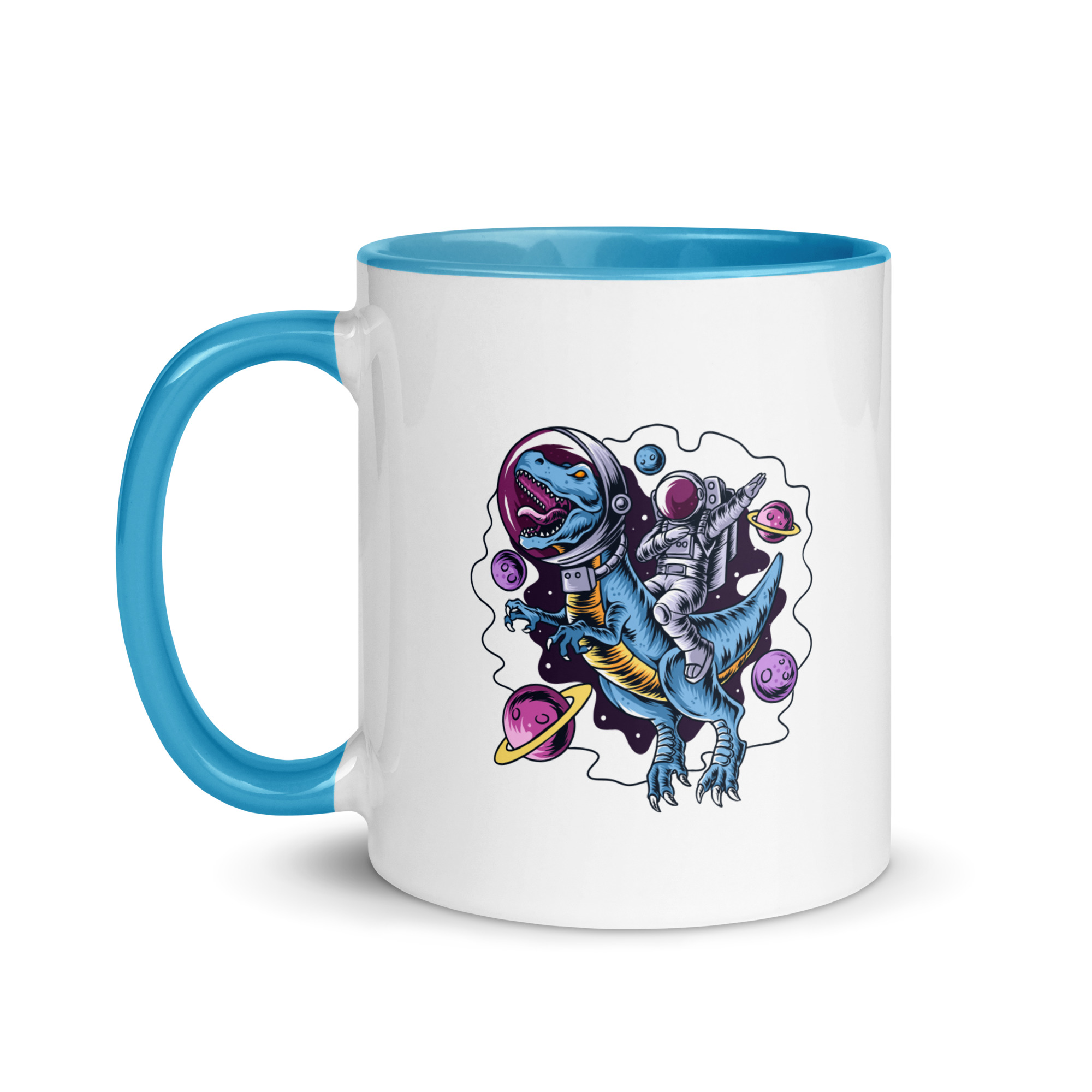 Astronaut Riding T-Rex Kids Mug | Dinosaur Space Mug - Image 13