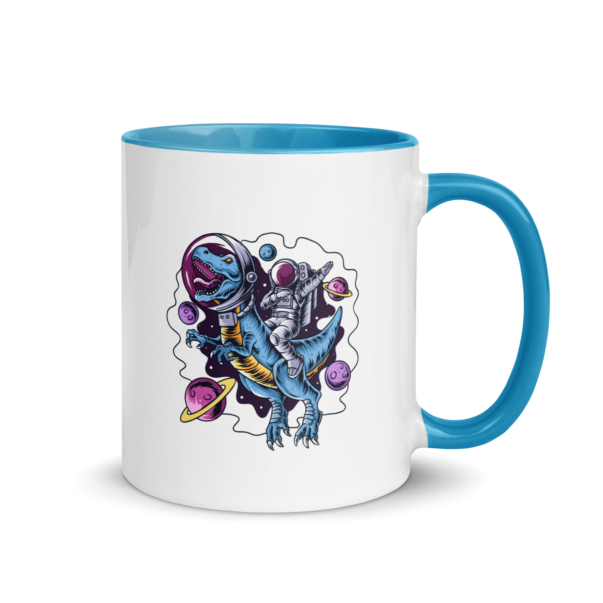 Astronaut Riding T-Rex Kids Mug | Dinosaur Space Mug - Image 11