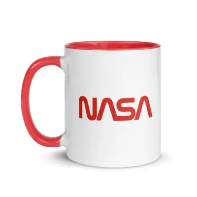 NASA Worm Logo Mug | Red Handle Space Coffee Mug