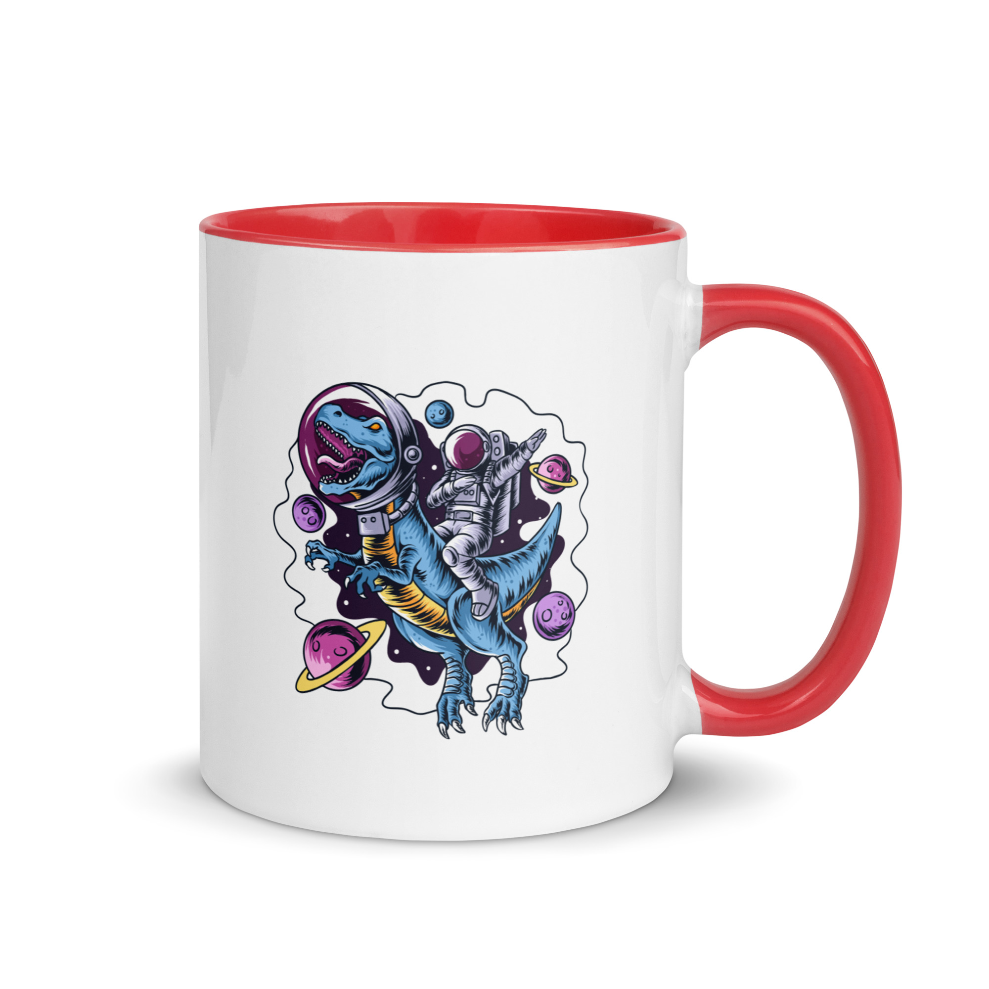 Astronaut Riding T-Rex Kids Mug | Dinosaur Space Mug - Image 5