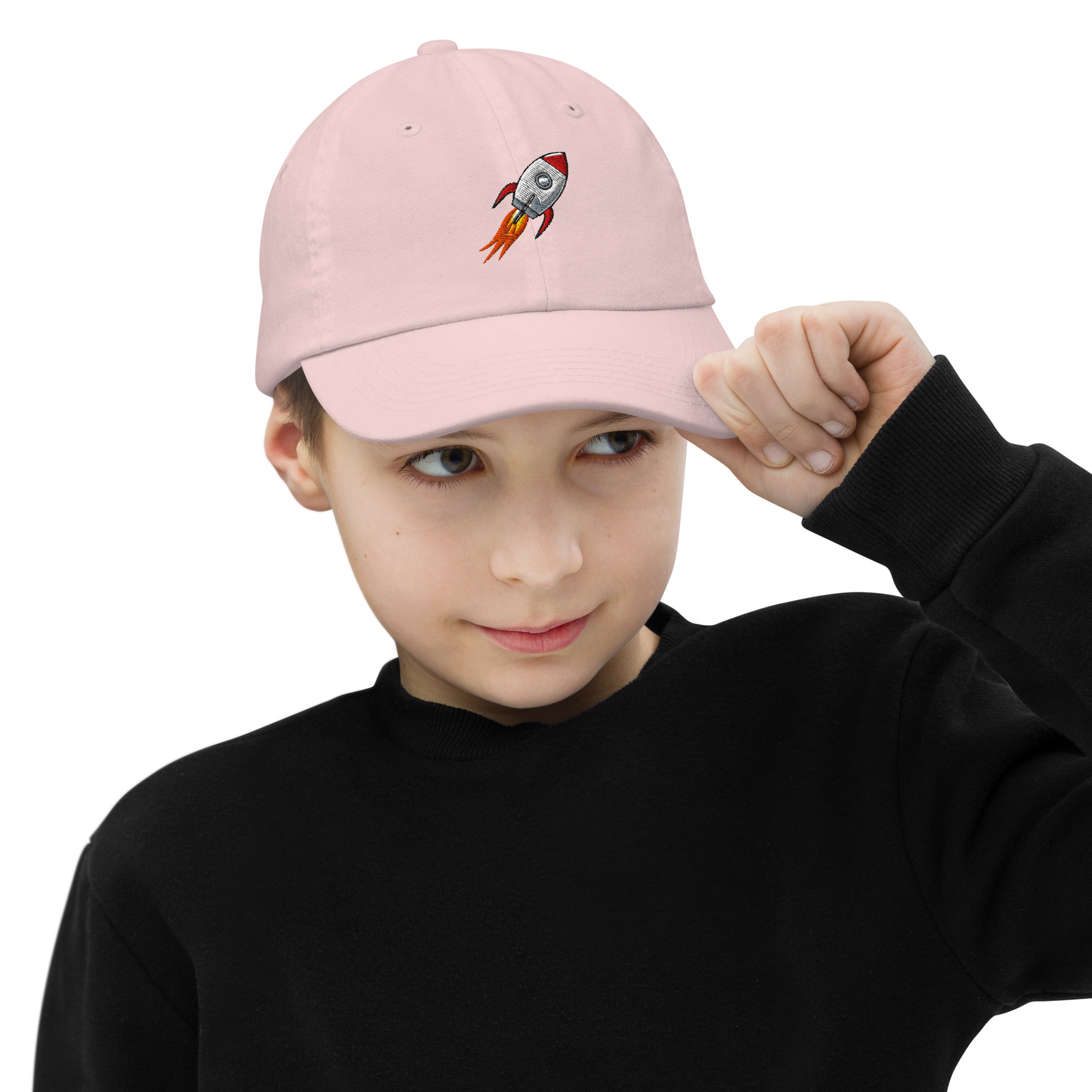Rocket Emoji Kids Baseball Cap | Spaceship Youth Hat - Image 13