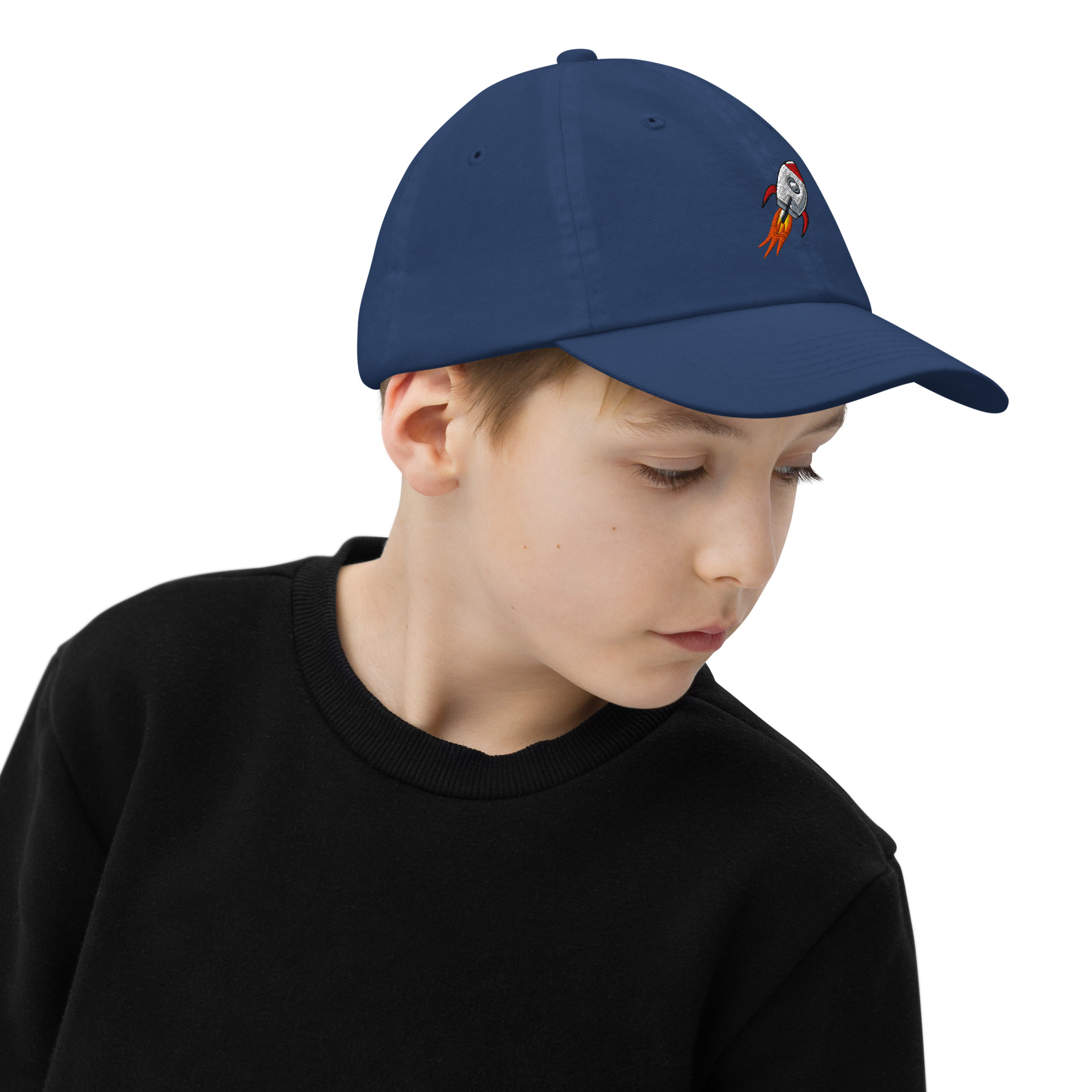 Rocket Emoji Kids Baseball Cap | Spaceship Youth Hat - Image 8