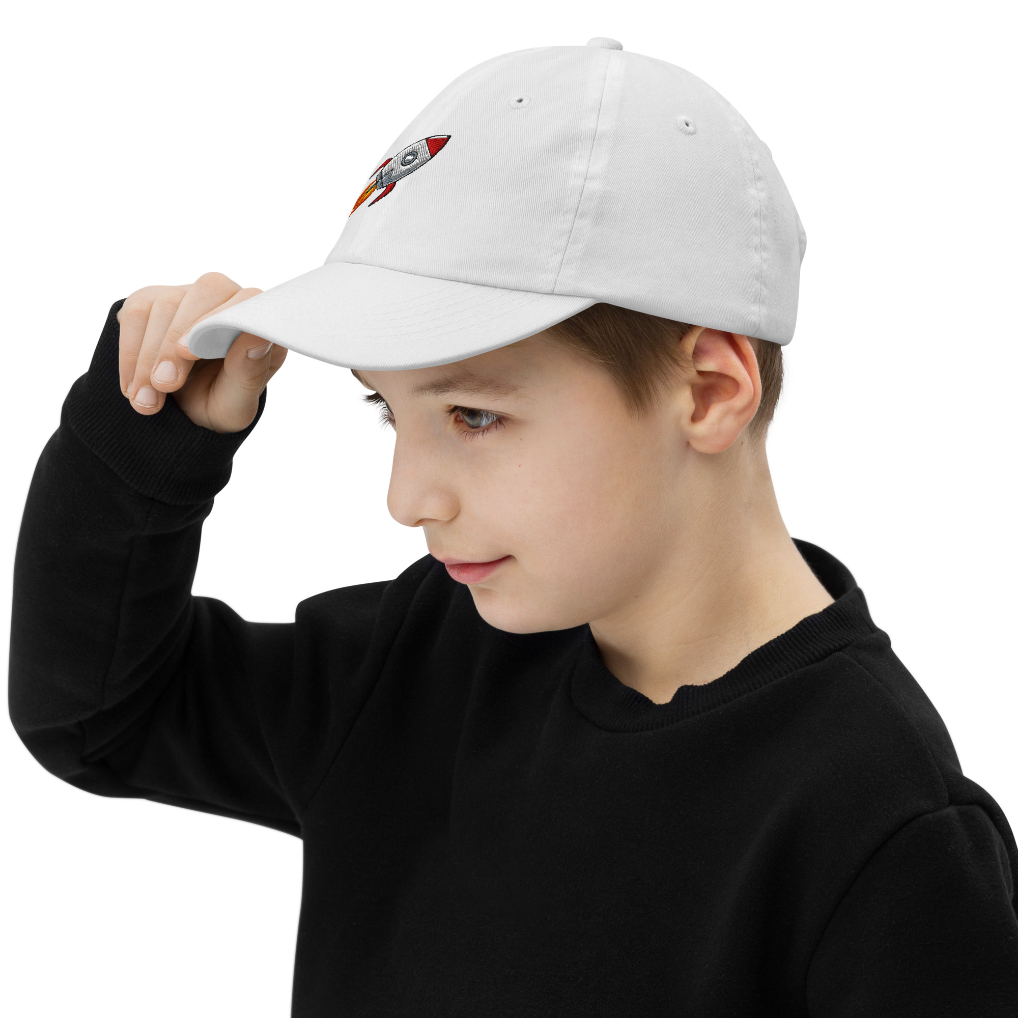 Rocket Emoji Kids Baseball Cap | Spaceship Youth Hat - Image 19