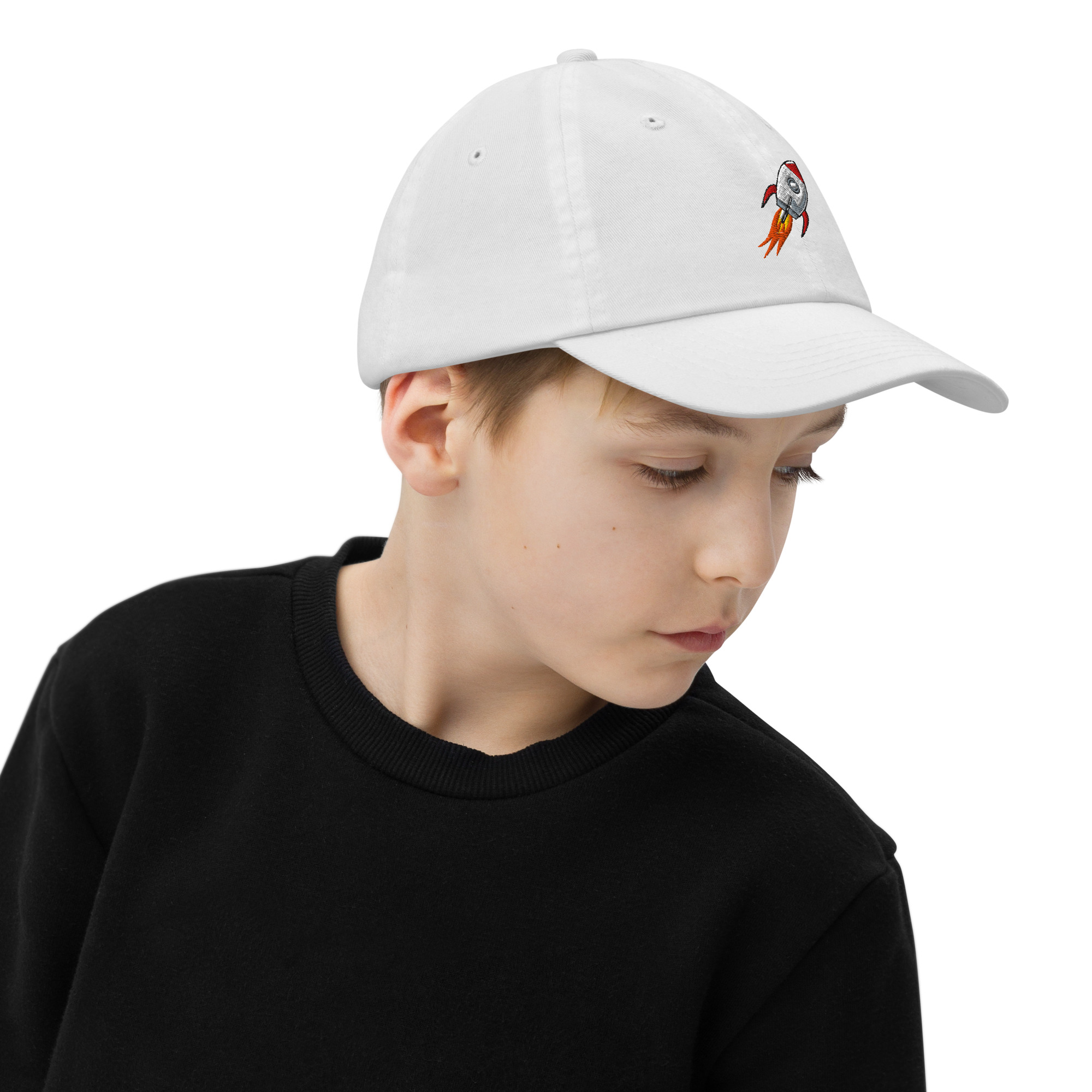 Rocket Emoji Kids Baseball Cap | Spaceship Youth Hat - Image 20